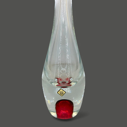 Chribska Mid Century Art Glass Vase 17 Inch Hand Blown Decor