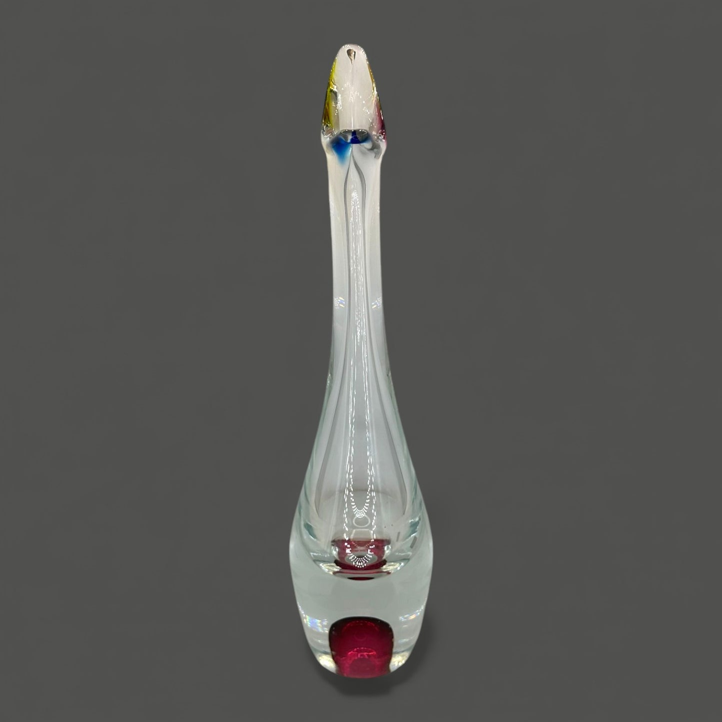 Chribska Mid Century Art Glass Vase 17 Inch Hand Blown Decor