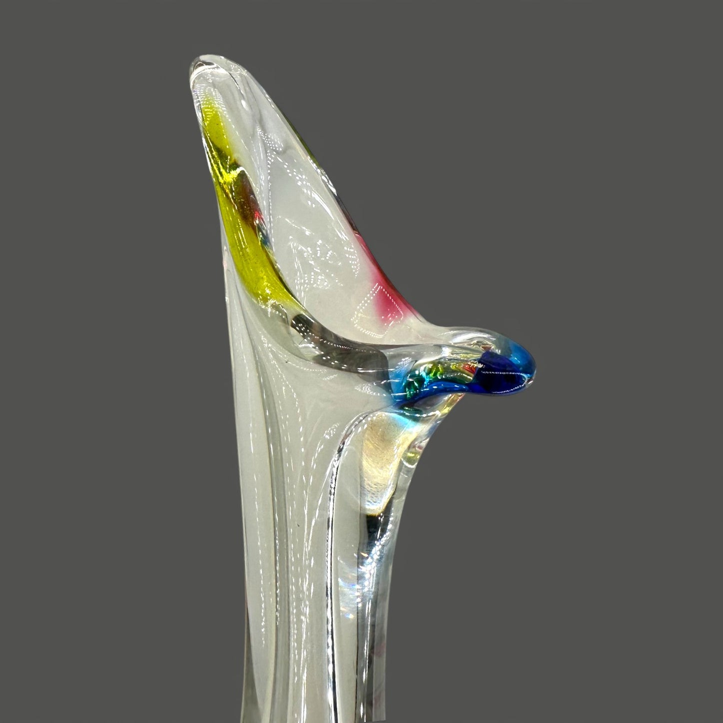 Chribska Mid Century Art Glass Vase 17 Inch Hand Blown Decor