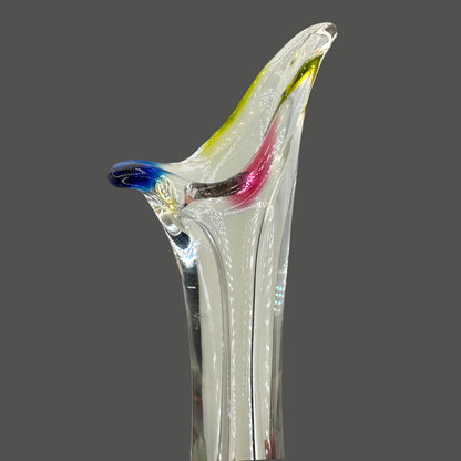 Chribska Mid Century Art Glass Vase 17 Inch Hand Blown Decor