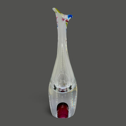 Chribska Mid Century Art Glass Vase 17 Inch Hand Blown Decor