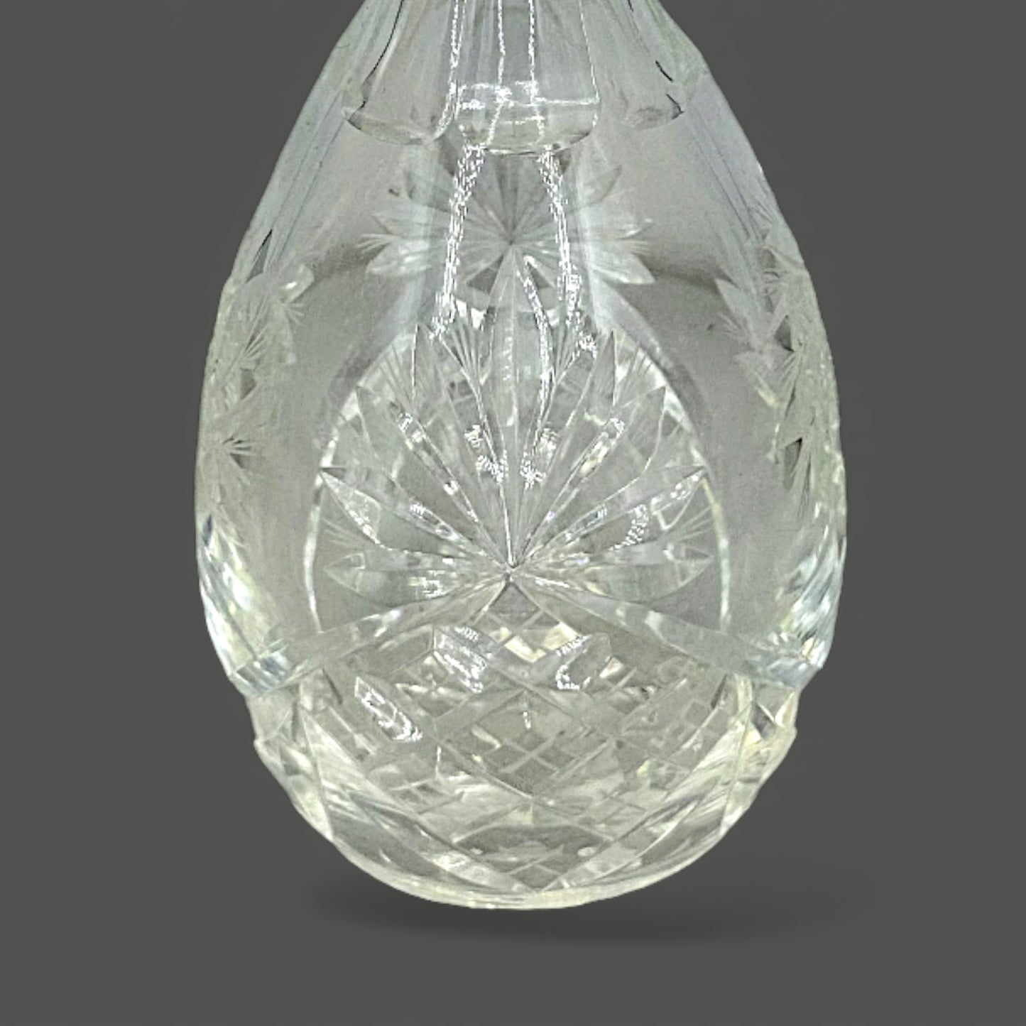 Vintage Crystal Whiskey Decanter – Mid-Century Round Barware
