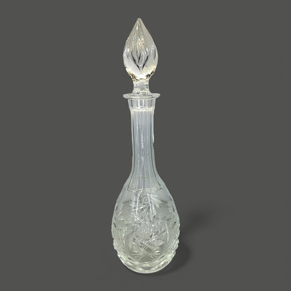 Vintage Crystal Whiskey Decanter – Mid-Century Round Barware