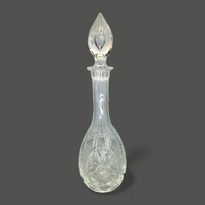 Vintage Crystal Whiskey Decanter – Mid-Century Round Barware