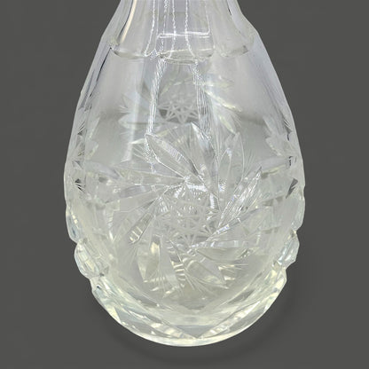 Vintage Crystal Whiskey Decanter – Mid-Century Round Barware