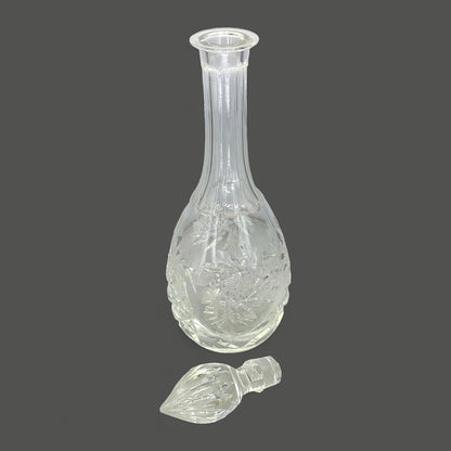 Vintage Crystal Whiskey Decanter – Mid-Century Round Barware