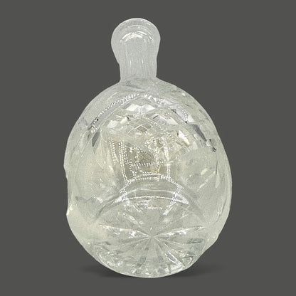 Vintage Crystal Whiskey Decanter – Mid-Century Round Barware