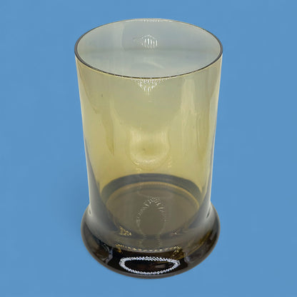 Vintage Amber Green Art Deco Apothecary Jar Handblown Glass