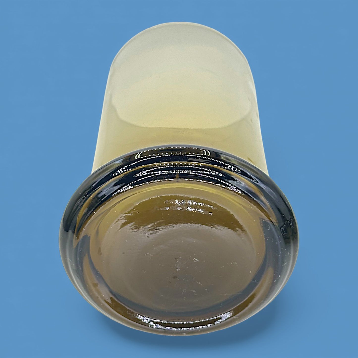 Vintage Amber Green Art Deco Apothecary Jar Handblown Glass