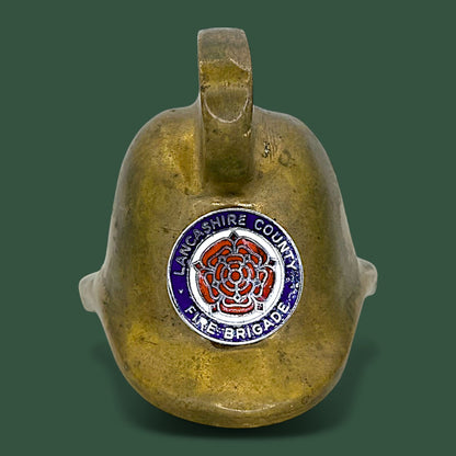 Lancashire County Brass Fireman Helmet Paperweight