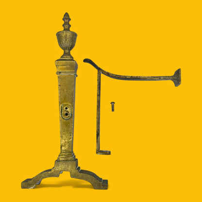 English Brass Fireplace Andirons Pair - Victorian Glamour