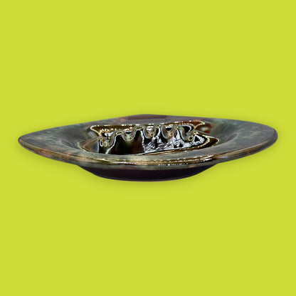 Green Drip Glaze Ashtray - MCM Ashtray - Mid Century Modern