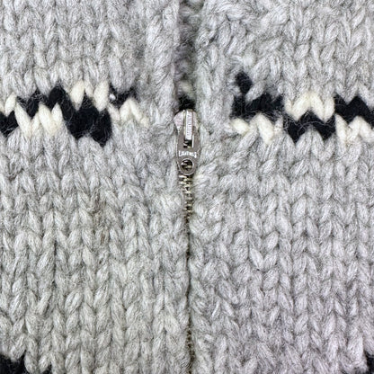 Handmade Cowichan Wool Sweater Vest With Eagle Pattern - Vintage - Womens Small