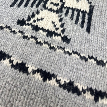 Handmade Cowichan Wool Sweater Vest With Eagle Pattern - Vintage - Womens Small