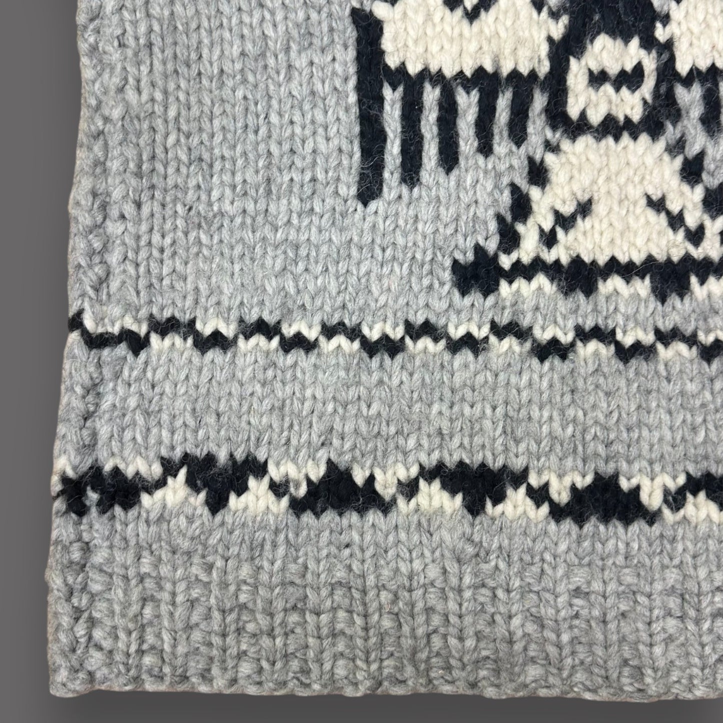 Handmade Cowichan Wool Sweater Vest With Eagle Pattern - Vintage - Womens Small