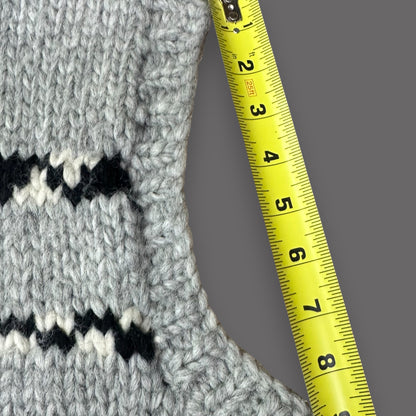 Handmade Cowichan Wool Sweater Vest With Eagle Pattern - Vintage - Womens Small
