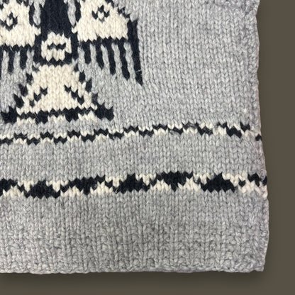 Handmade Cowichan Wool Vest with Eagles - Vintage - Men’s XL