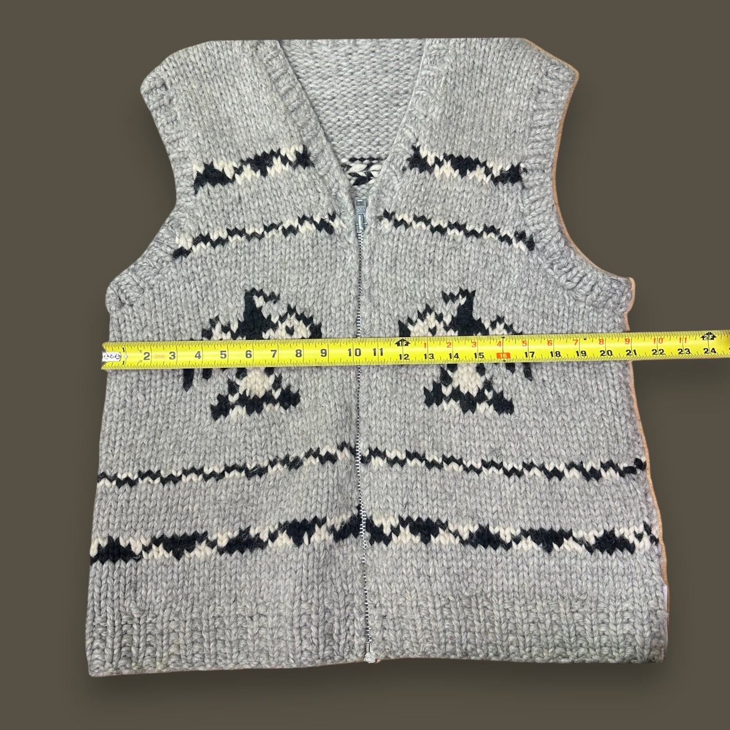 Handmade Cowichan Wool Vest with Eagles - Vintage - Men’s XL