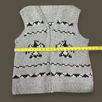 Handmade Cowichan Wool Vest with Eagles - Vintage - Men’s XL