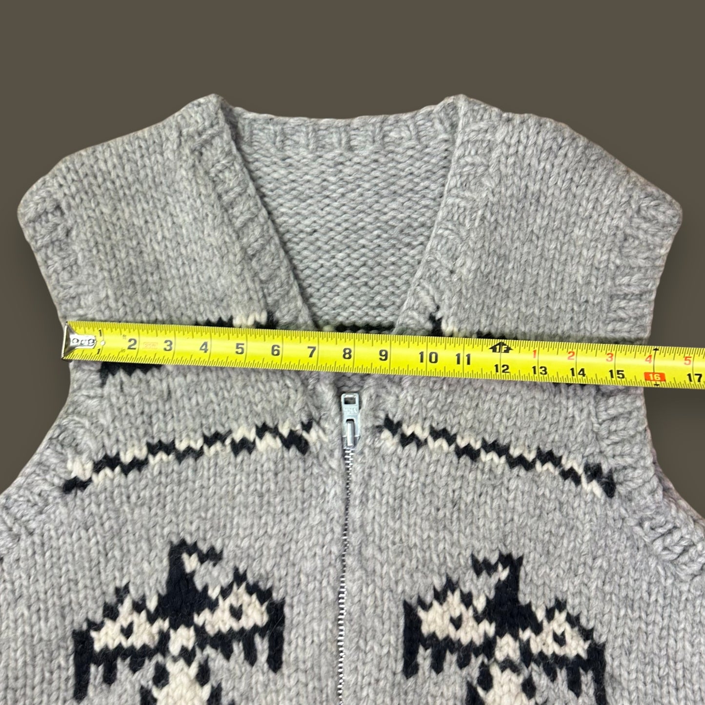 Handmade Cowichan Wool Vest with Eagles - Vintage - Men’s XL