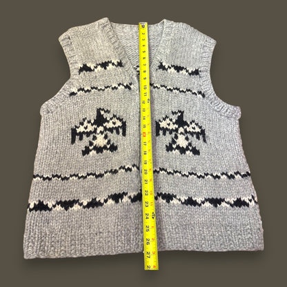 Handmade Cowichan Wool Vest with Eagles - Vintage - Men’s XL