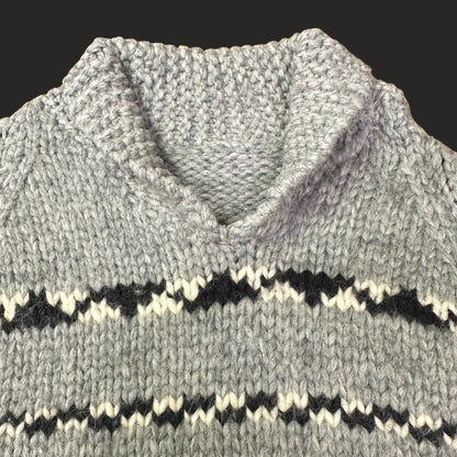 Handmade Cowichan Wool Sweater With Eagles - Mens - X-Large Vintage