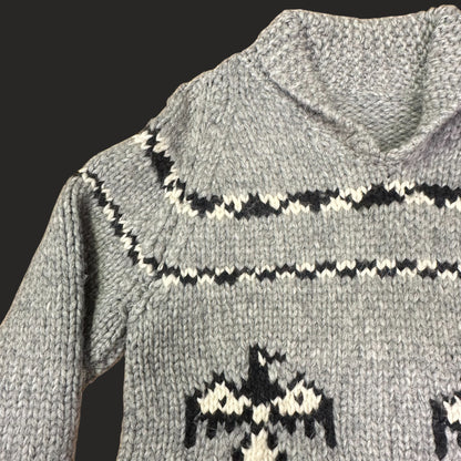 Handmade Cowichan Wool Sweater With Eagles - Mens - X-Large Vintage