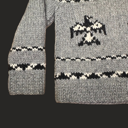 Handmade Cowichan Wool Sweater With Eagles - Mens - X-Large Vintage