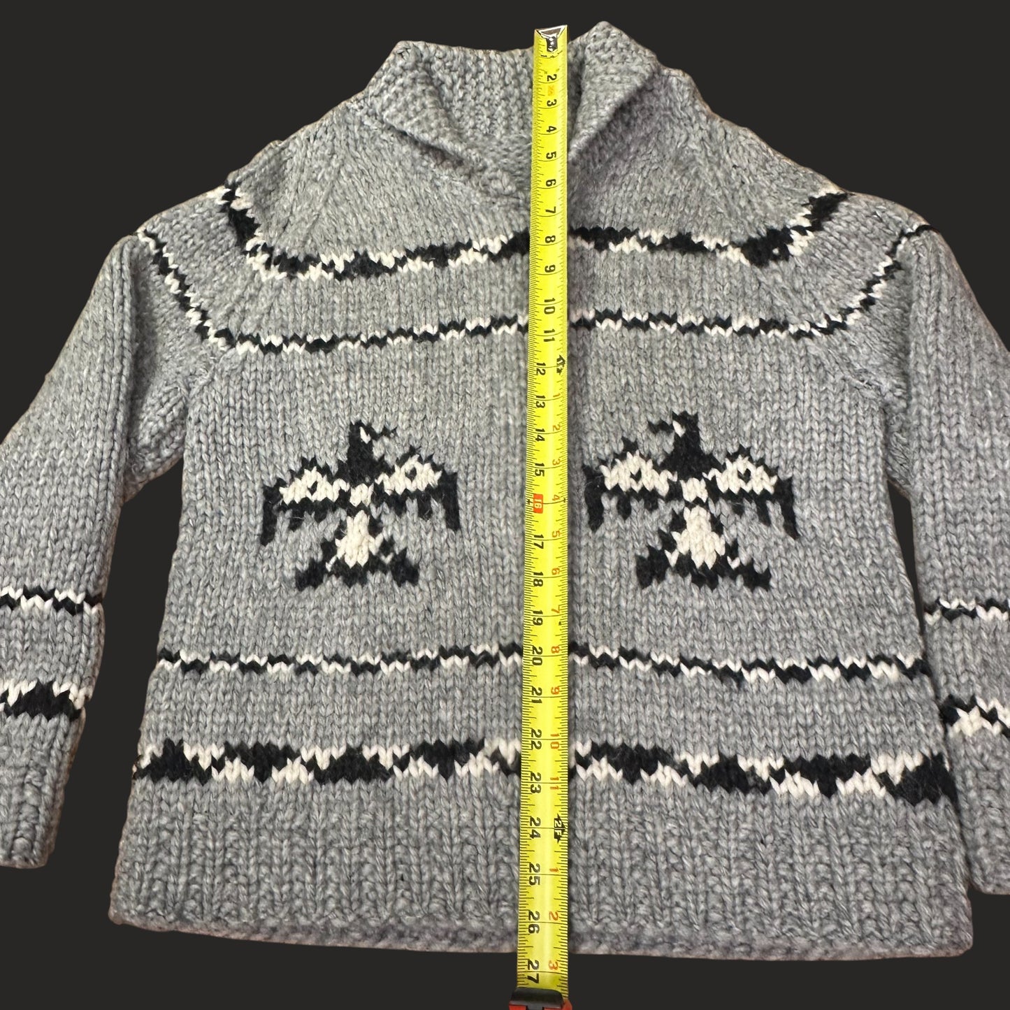 Handmade Cowichan Wool Sweater With Eagles - Mens - X-Large Vintage