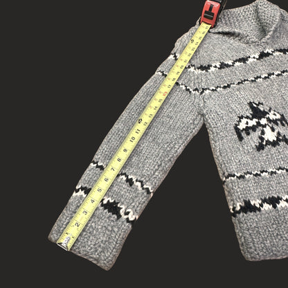 Handmade Cowichan Wool Sweater With Eagles - Mens - X-Large Vintage