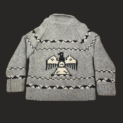 Handmade Cowichan Wool Sweater With Eagles - Mens - X-Large Vintage