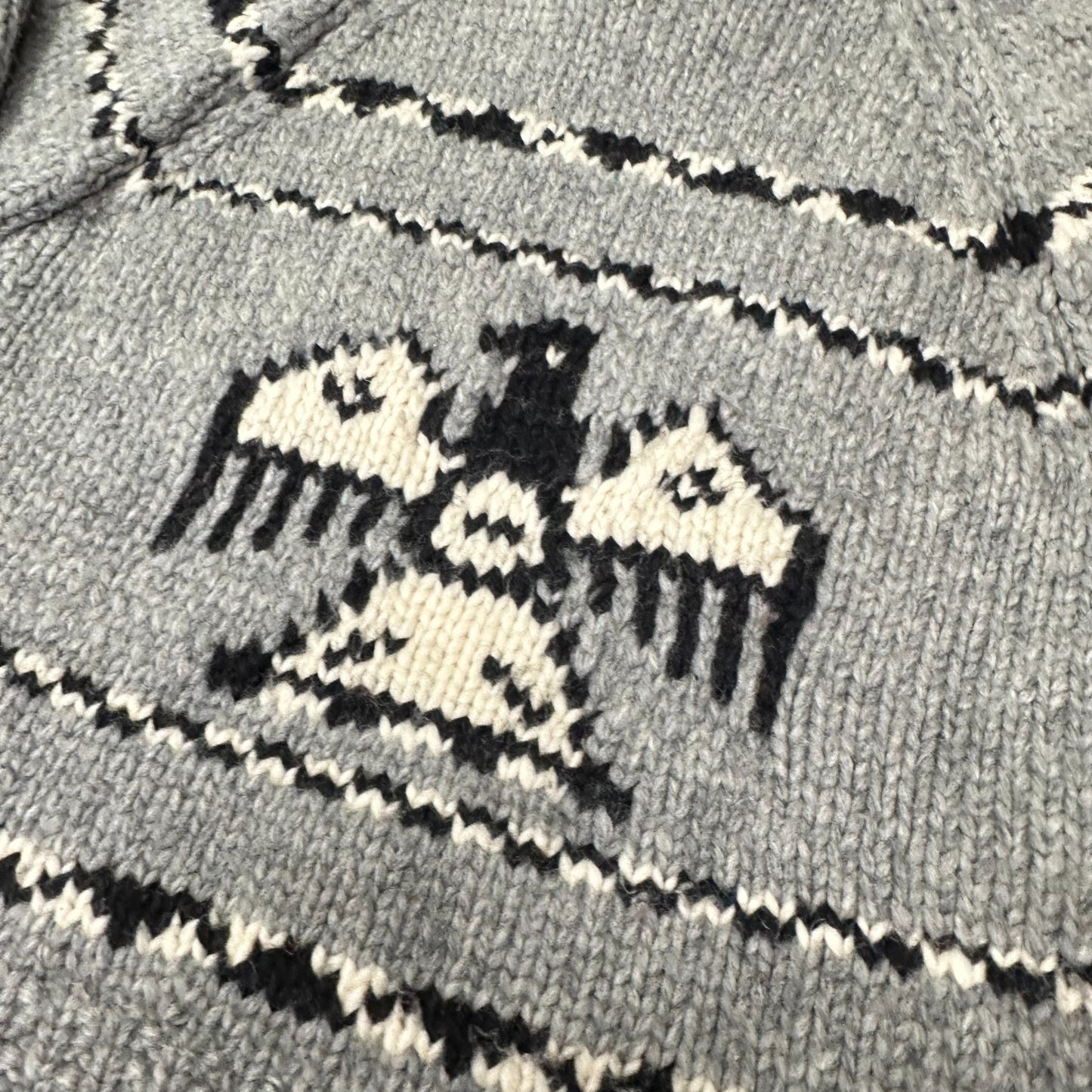 Handmade Cowichan Wool Sweater With Eagles - Mens - X-Large Vintage