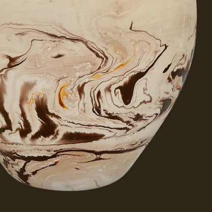 Vintage Nemadji Swirl Pottery Vase Handmade USA Bisque Clay Art