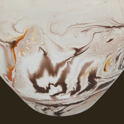 Vintage Nemadji Swirl Pottery Vase Handmade USA Bisque Clay Art