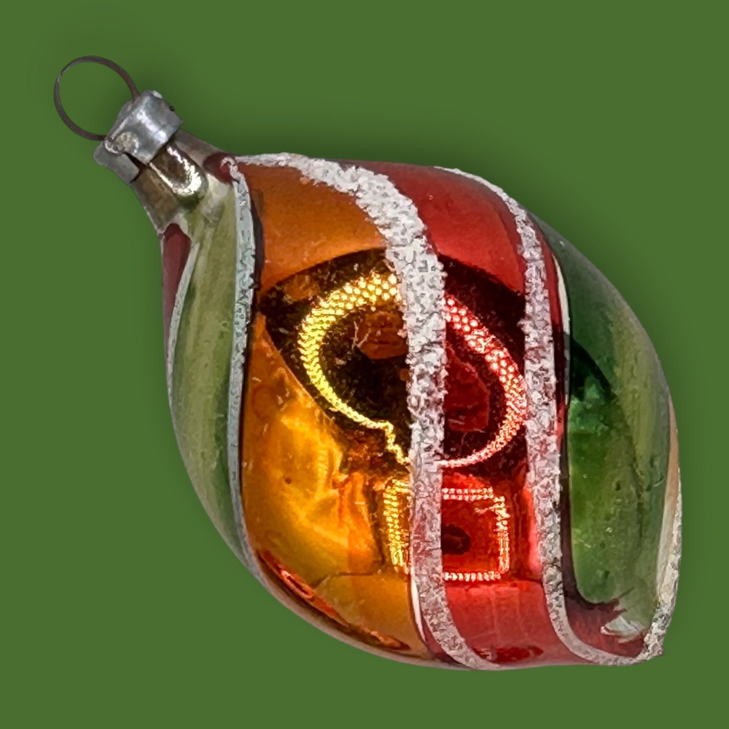 Antique Striped Blown Glass Christmas Ornaments 🎄3"