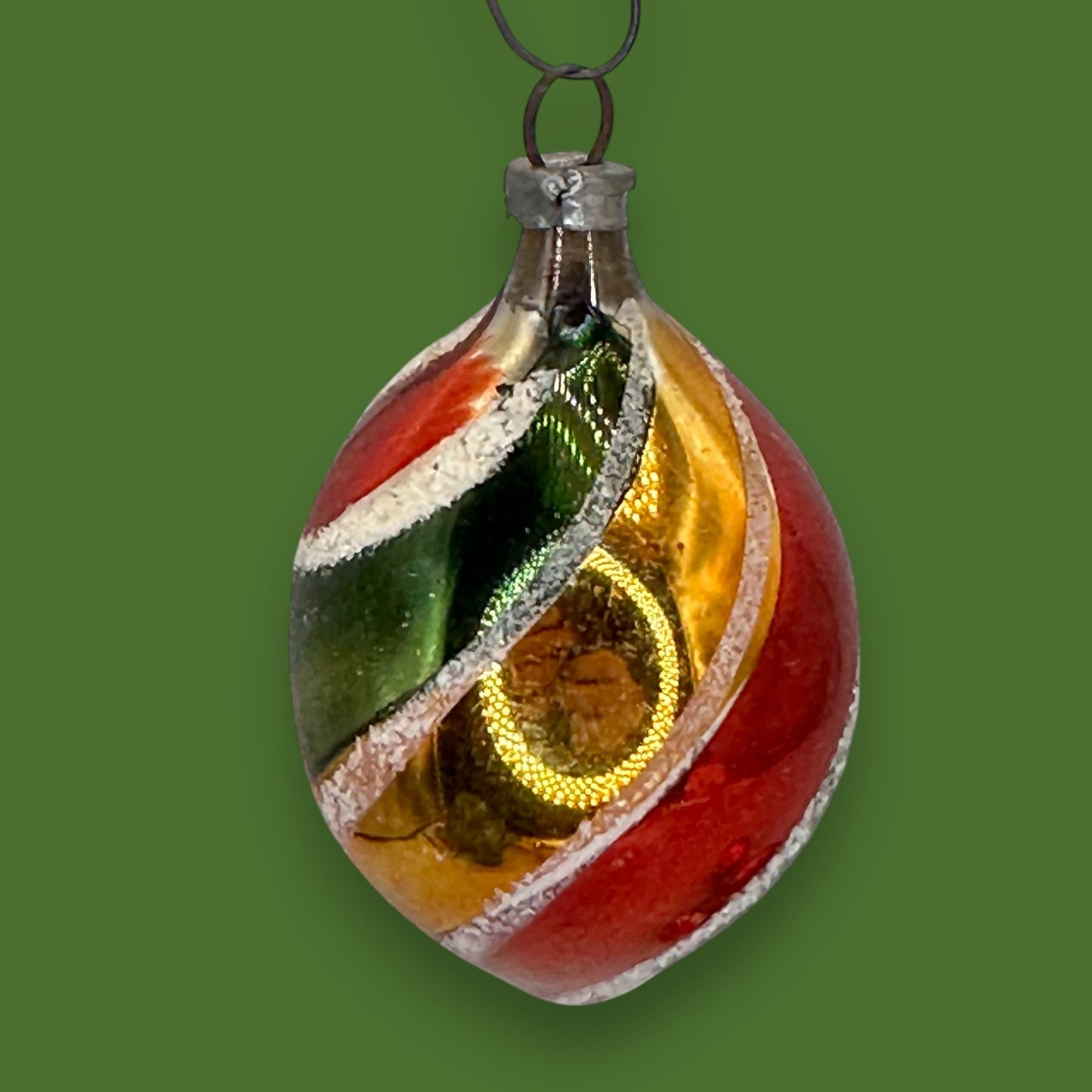 Antique Striped Blown Glass Christmas Ornaments 🎄3"