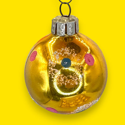 Vintage Gold German Glass Christmas Ornaments, Antique Bauble Set of 12 East German