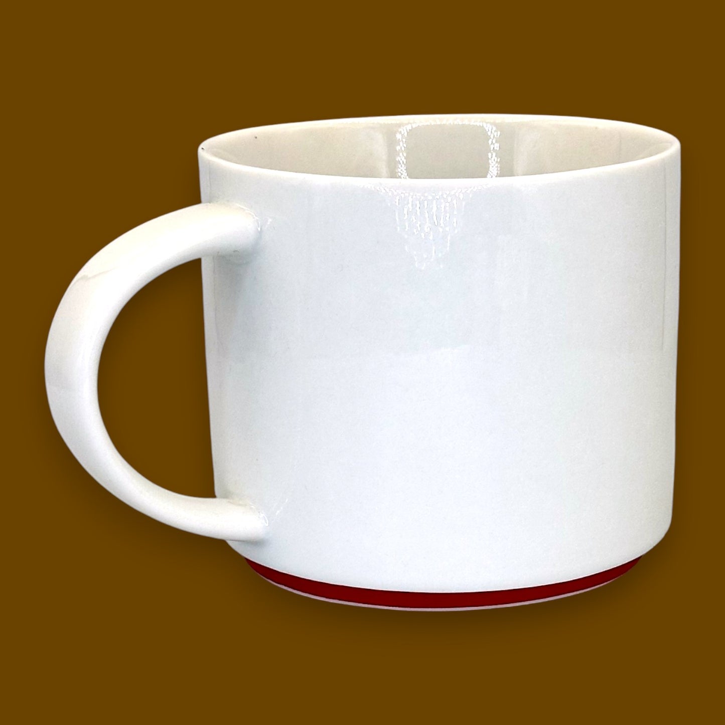 Starbucks White Gold Lettering Ceramic Mug with Red Base Replacement Mug