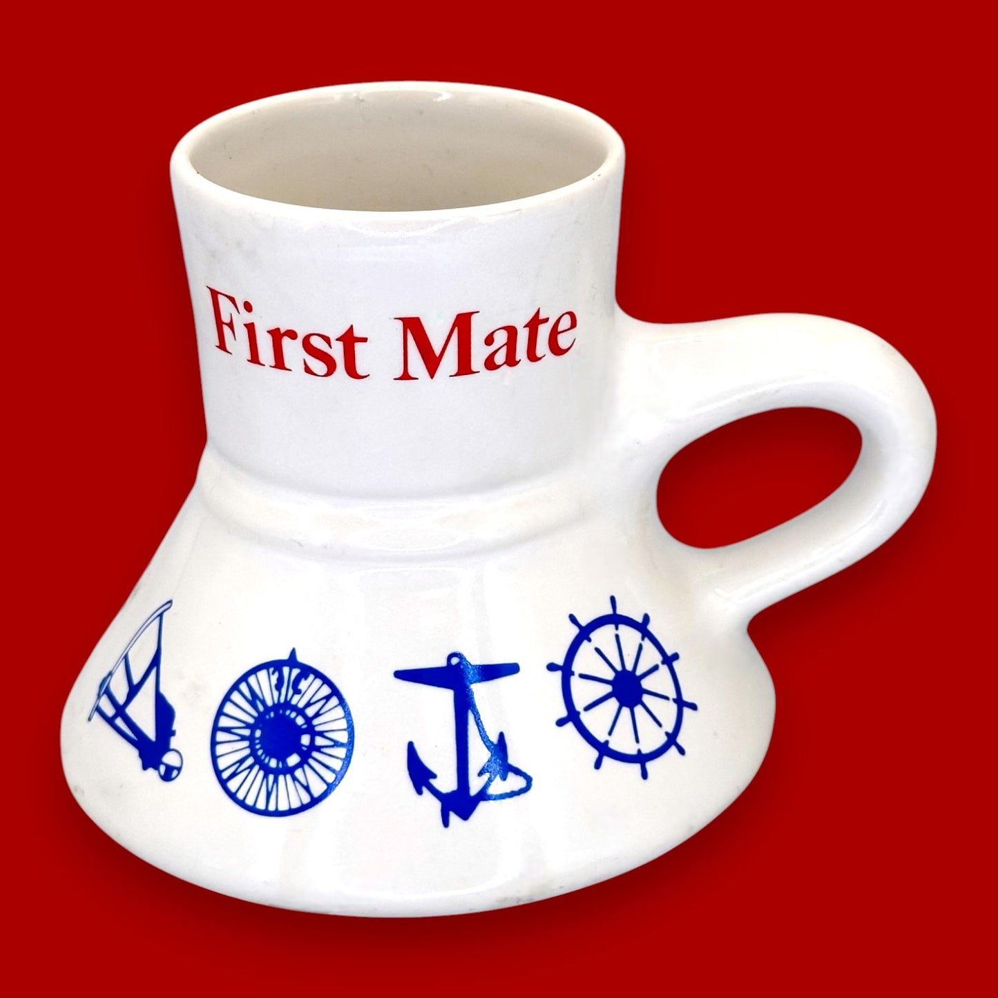 First Mate Porcelain No-Spill Nautical Coffee Mug Replacement Mug