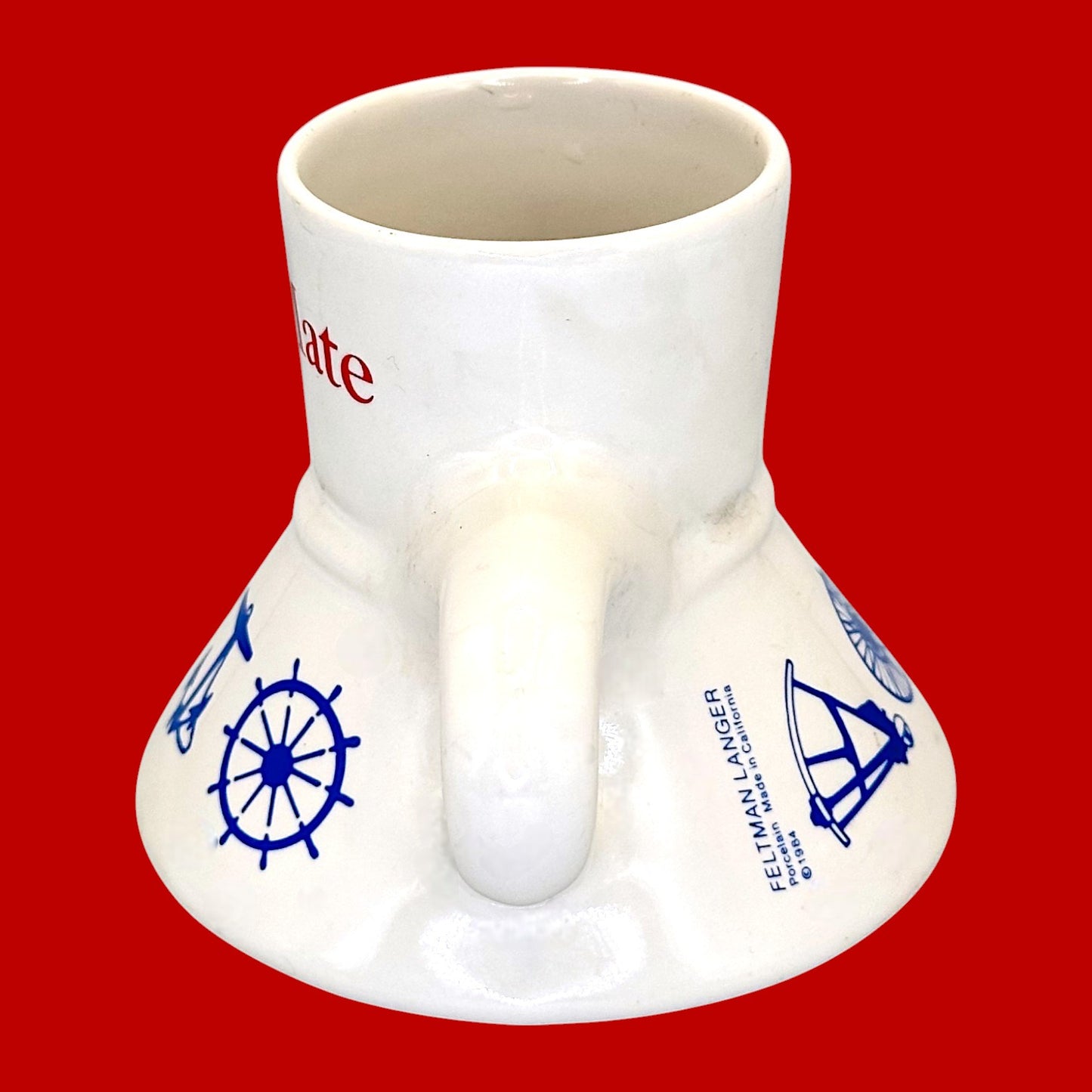 First Mate Porcelain No-Spill Nautical Coffee Mug Replacement Mug