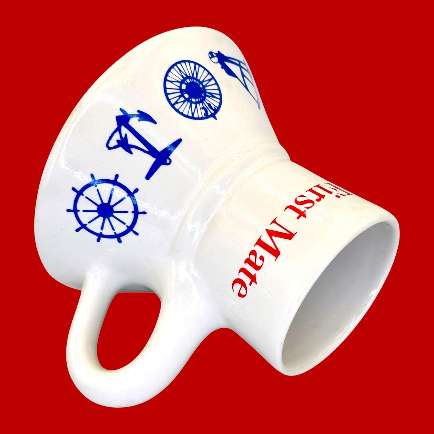 First Mate Porcelain No-Spill Nautical Coffee Mug Replacement Mug