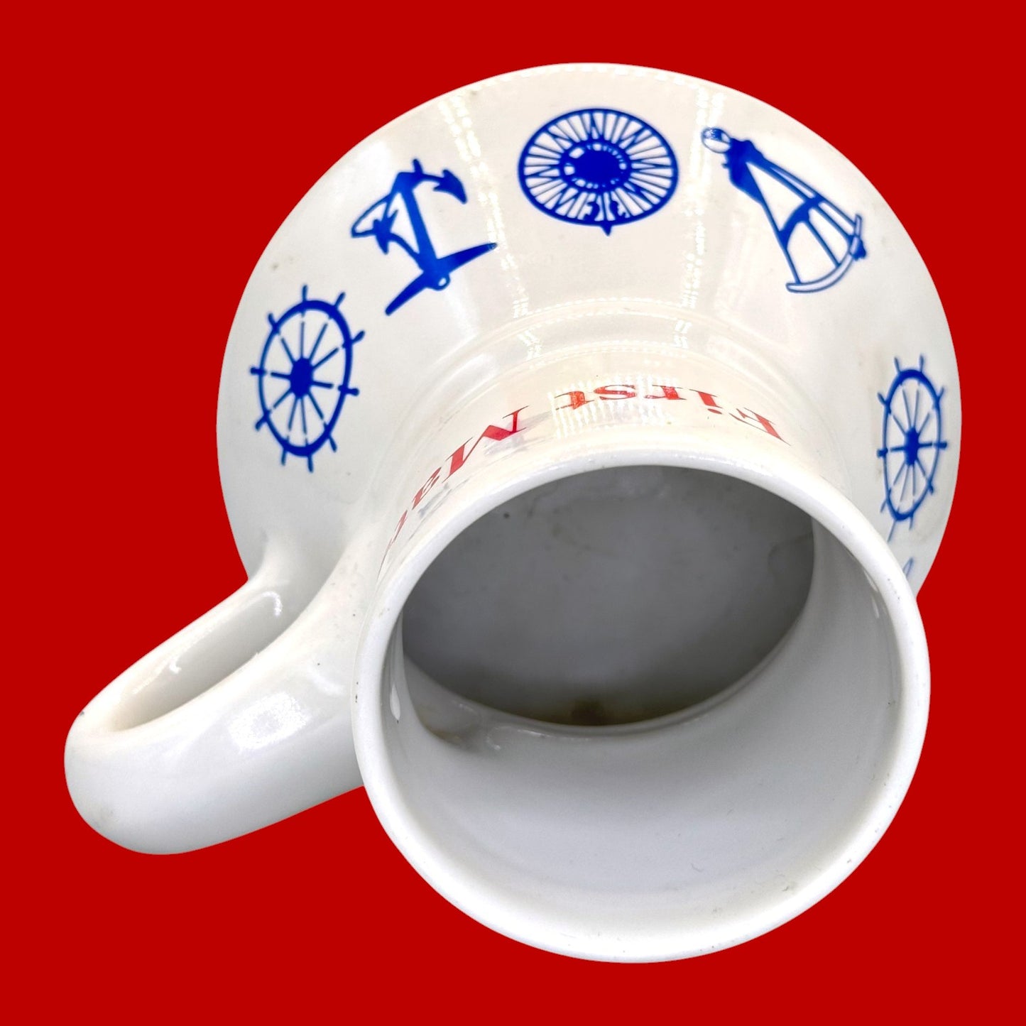 First Mate Porcelain No-Spill Nautical Coffee Mug Replacement Mug