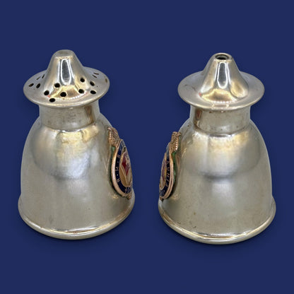 🚢 RMS Alaunia Antique Crested Salt and Pepper Shakers: EPNS Silverplate