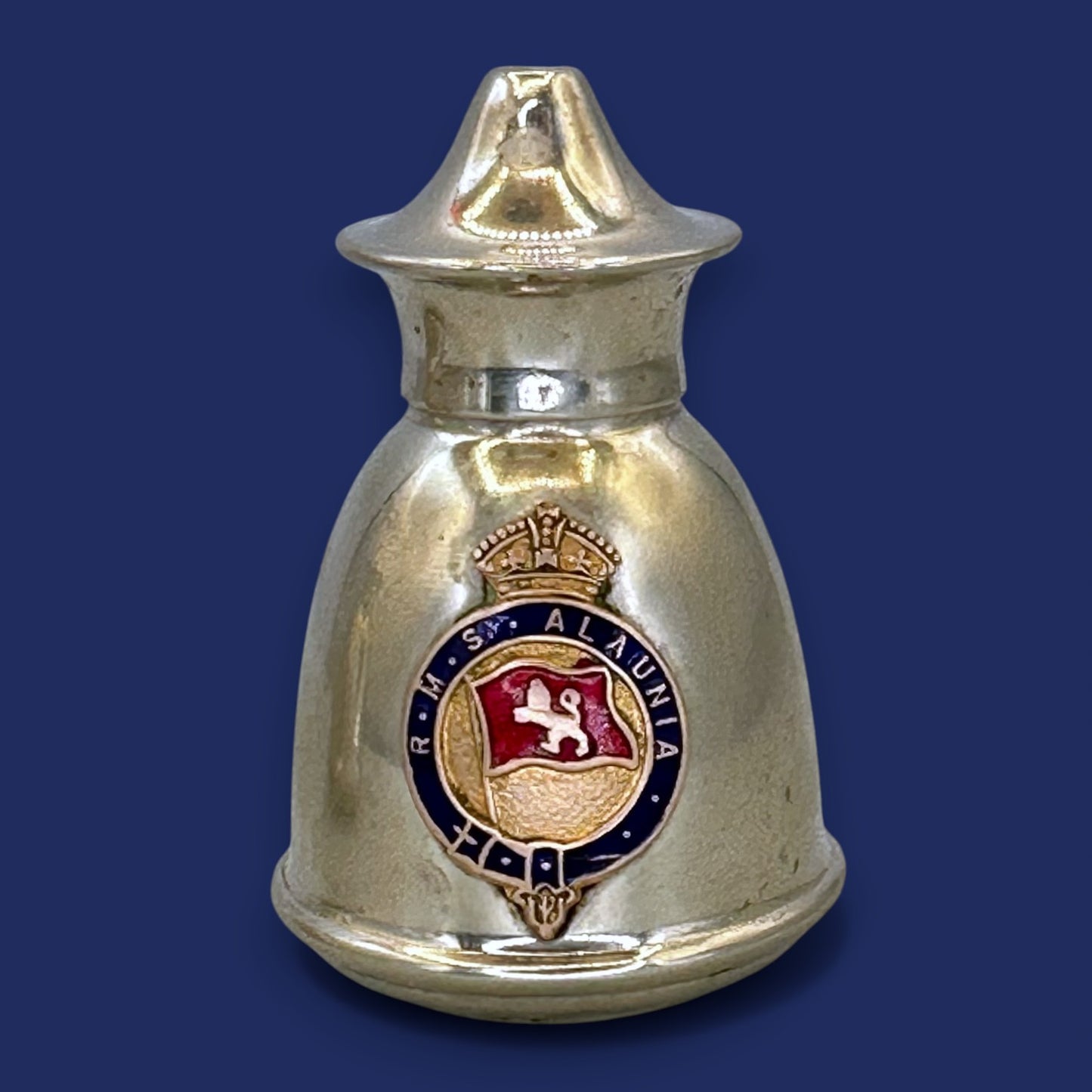 🚢 RMS Alaunia Antique Crested Salt and Pepper Shakers: EPNS Silverplate