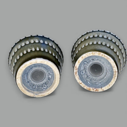 Vintage Wade Irish Porcelain Salt and Pepper Shakers, Blue/Green Glaze