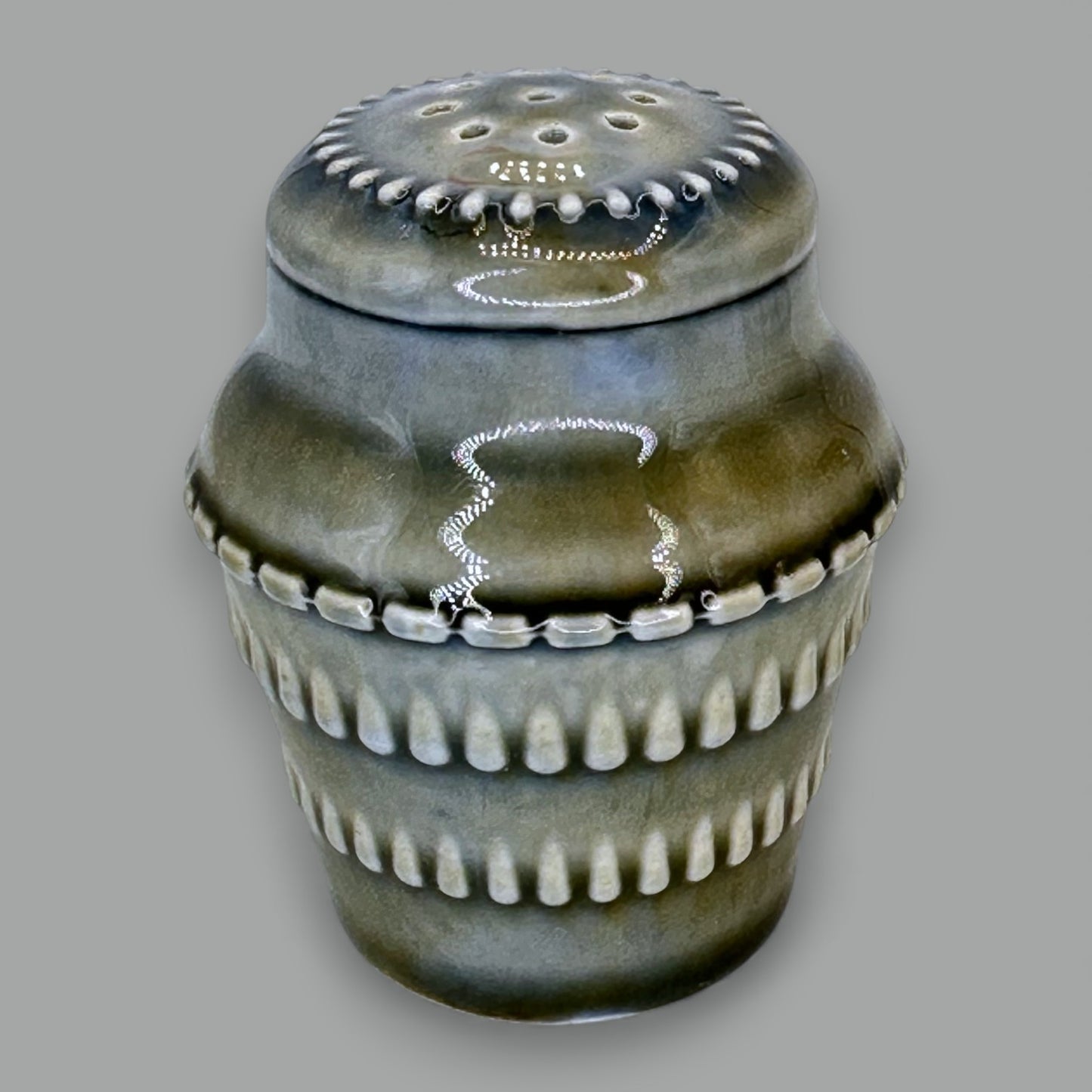 Vintage Wade Irish Porcelain Salt and Pepper Shakers, Blue/Green Glaze