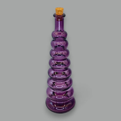 Amethyst Glass Genie Bottle Bud Vase: Mid-Century Modern Stacking Design 💜