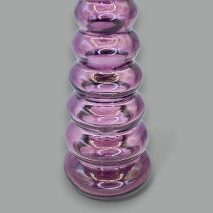 Amethyst Glass Genie Bottle Bud Vase: Mid-Century Modern Stacking Design 💜