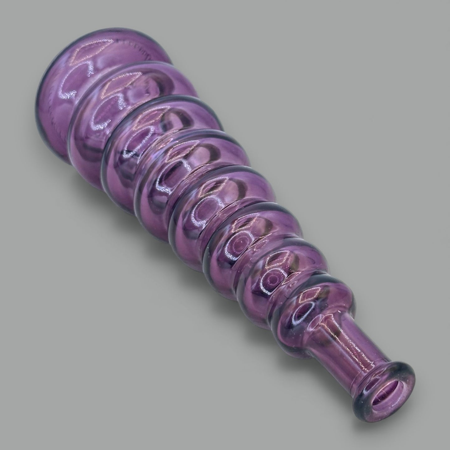 Amethyst Glass Genie Bottle Bud Vase: Mid-Century Modern Stacking Design 💜