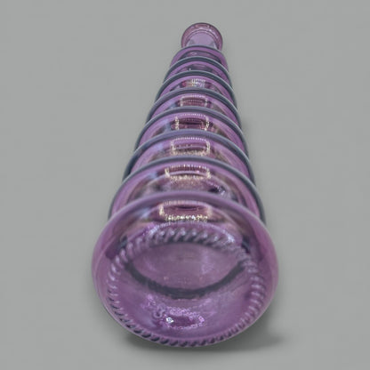 Amethyst Glass Genie Bottle Bud Vase: Mid-Century Modern Stacking Design 💜